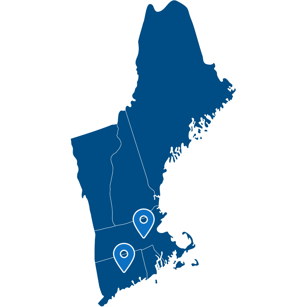 Pinned Map of CT and MA